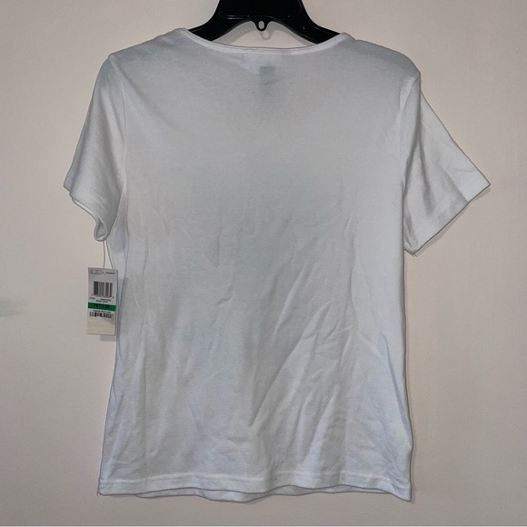 Karen Scott Petites White Best Friends Forever Cat Graphic Tee Size Petite Large - Picture 6 of 6